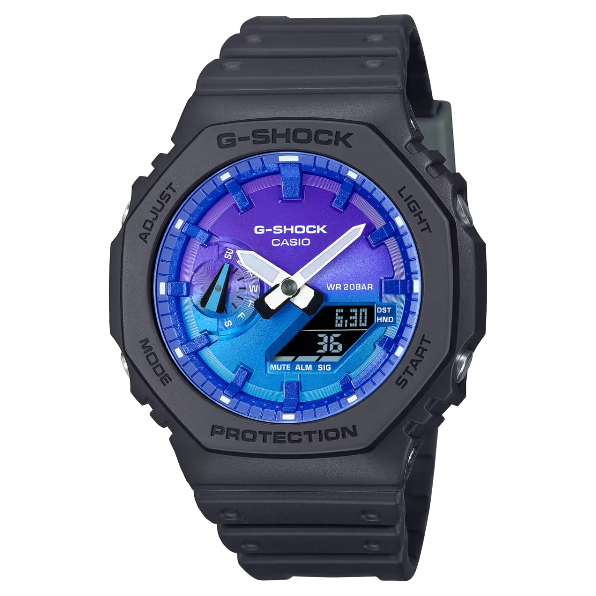 ساعت کاسیو مردانه مدل GA-2100FL-1A آبی نوک مدادی