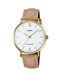 ساعت کاسیو مردانه مدل LTP-VT01GL-7B قهوه ای روشن