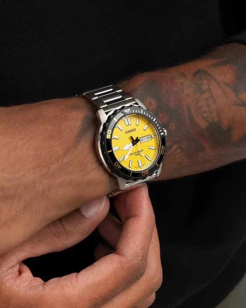 ساعت کاسیو مردانه مدل MTD-125D زرد