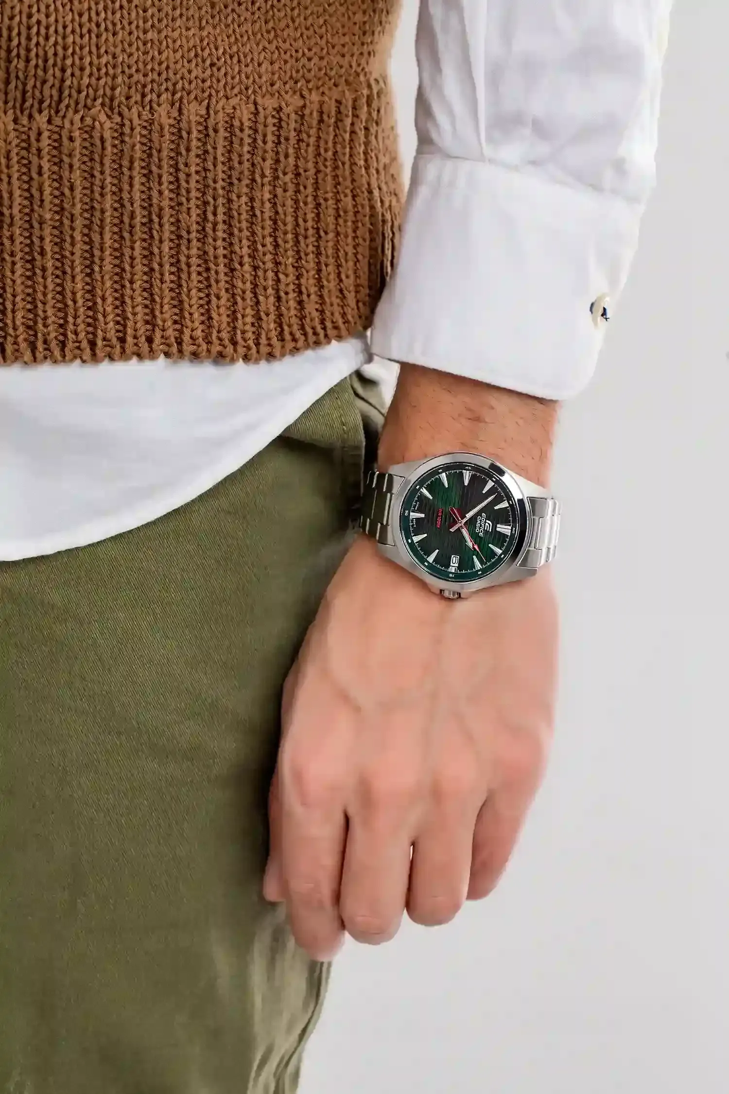 ساعت کاسیو مردانه مدل EFV-140D-3A نقره ای سبز