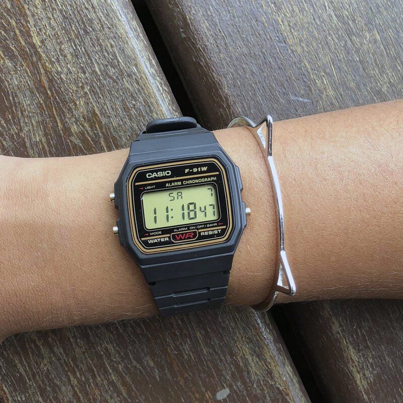 ساعت کاسیو مردانه مدل F-91WG-9Q مشکی طلایی