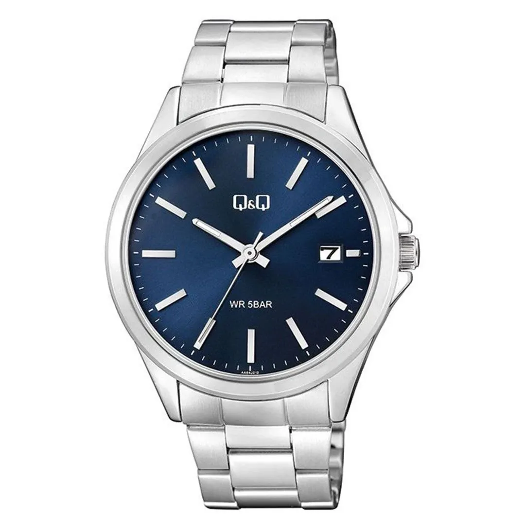 ساعت مردانه کیو اند کیو مدل A484J202Y سرمه ای نقره ای