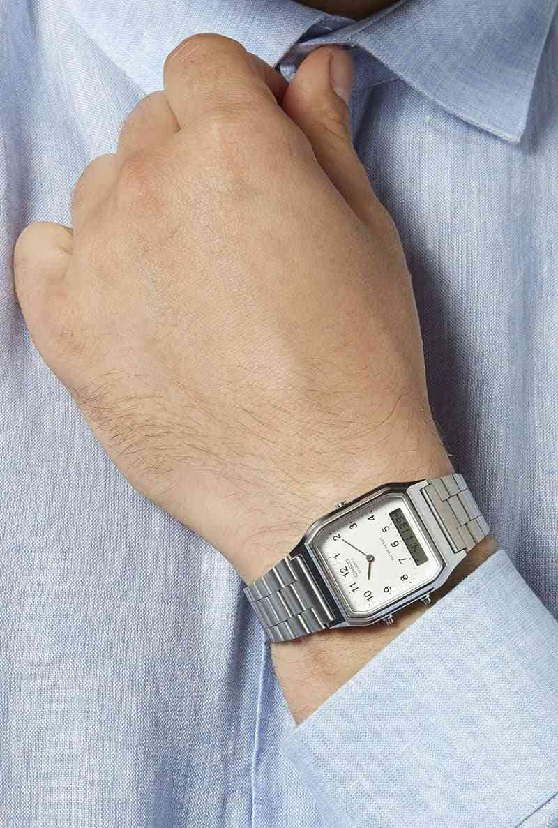 ساعت کاسیو مردانه مدل AQ-230A نقره ای