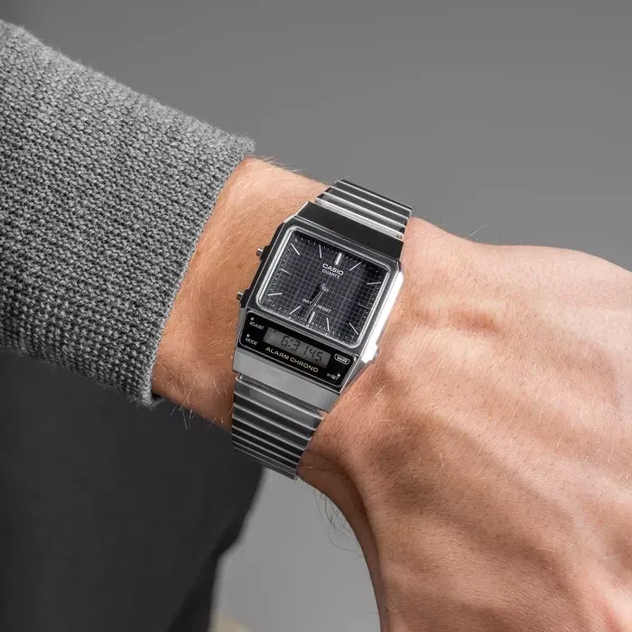 ساعت کاسیو مردانه مدل AQ-800EB-2A مشکی سرمه ای