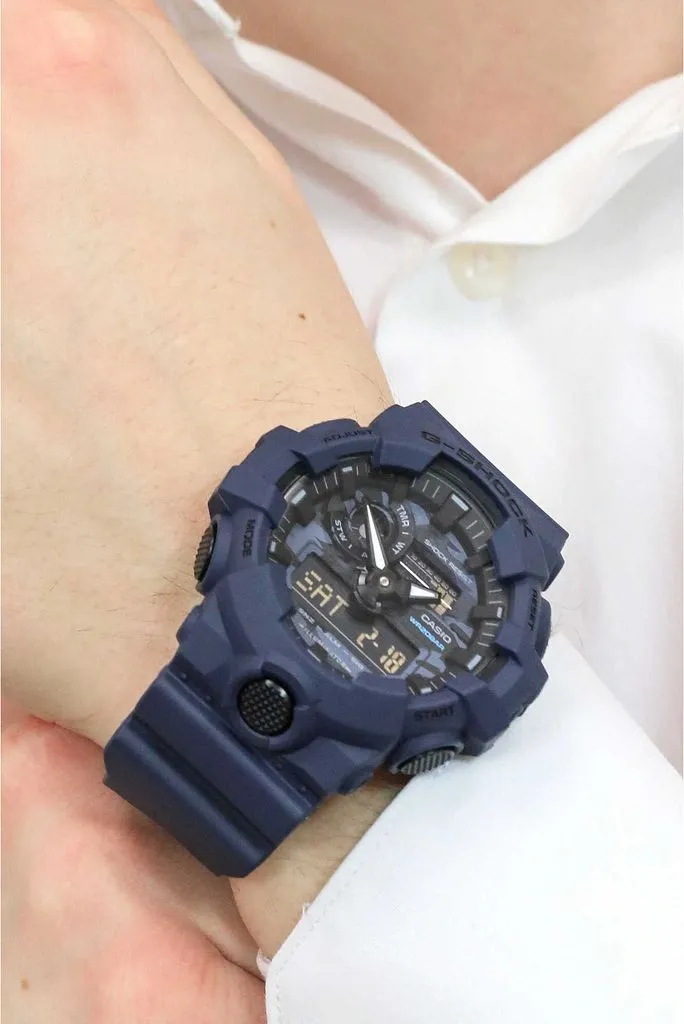 ساعت کاسیو مردانه مدل GA-700CA-2A سرمه ای نقره ای