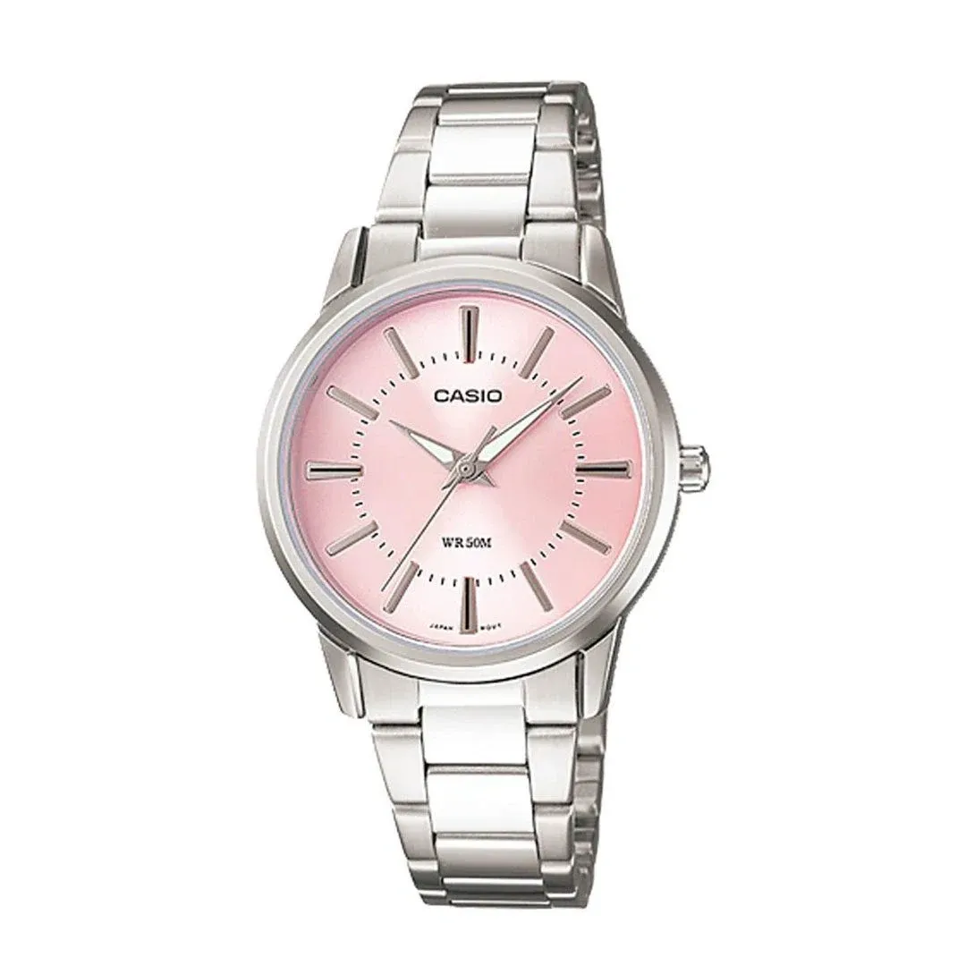 ساعت کاسیو مردانه مدل LTP-1303D-4A صورتی نقره ای